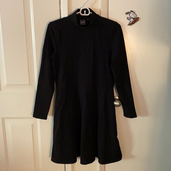 Gap, black turtleneck swing dress, size small - Picture 1 of 4